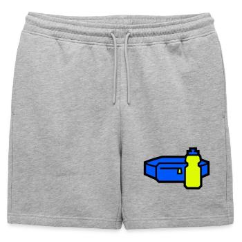 Courroir de ceinture d’hydratation pratique - Short de survêtement homme premium - gris chiné - Devant - AI Model Male 178 light (178cm)