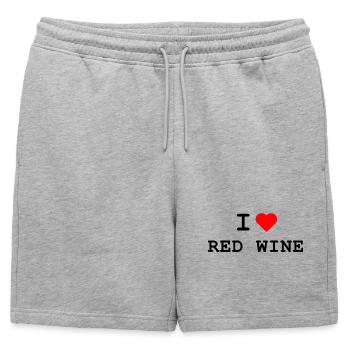 J’adore le vin rouge - Ich liebe Rotwein - Short de survêtement homme premium - gris chiné - Devant - AI Model Male 178 light (178cm)