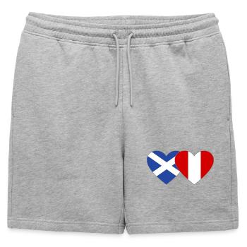 Écosse Drapeau du Pérou Cœur - Short de survêtement homme premium - gris chiné - Devant - AI Model Male 178 light (178cm)