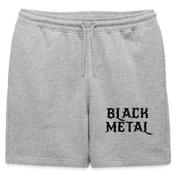 Conception du logo Black Metal - Short de survêtement homme premium - gris chiné - Devant - AI Model Male 178 light (178cm)