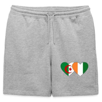 Cœur du drapeau de la Côte d’Ivoire d’Algérie - Short de survêtement homme premium - gris chiné - Devant - AI Model Male 178 light (178cm)