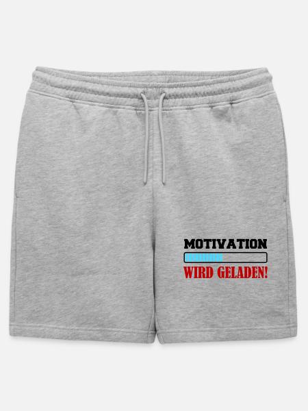 motivation_wird_geladen- - Männer Premium Organic Sweatshorts - Grau meliert