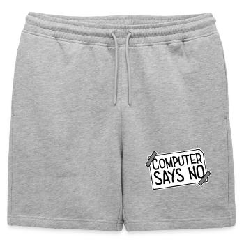 Computer Says No Funny Programmer Nerd Technique - Mens' Premium Organic Sweatshorts - heather grey - Front - AI Model Male 178 light (178cm)
