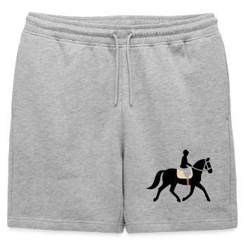 Logo de la silhouette du cavalier - Short de survêtement homme premium - gris chiné - Devant - AI Model Male 178 light (178cm)