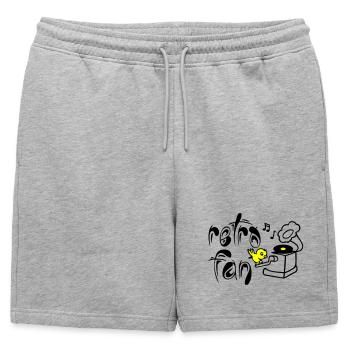 Retro Fan - Short de survêtement homme premium - gris chiné - Devant - AI Model Male 178 light (178cm)