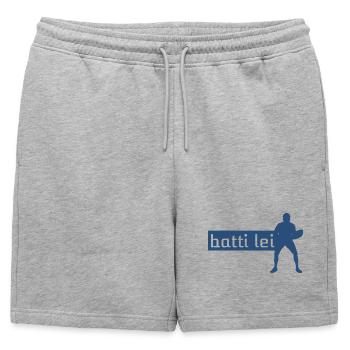 Beat her - Mens' Premium Organic Sweatshorts - heather grey - Front - AI Model Male 178 light (178cm)