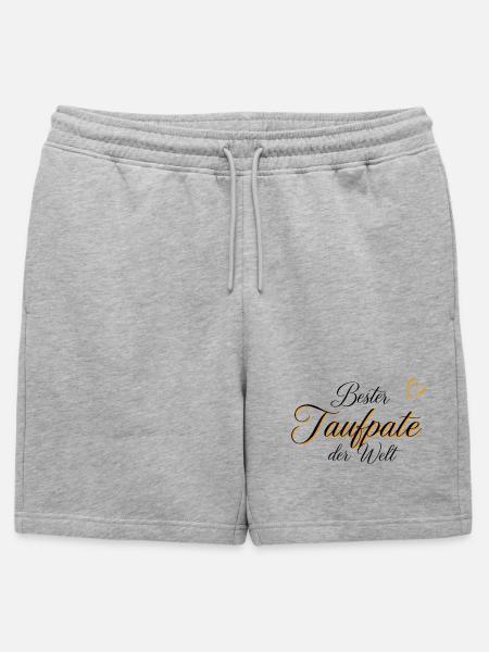 Edles Geschenk für den Taufpaten - Männer Premium Organic Sweatshorts - Grau meliert