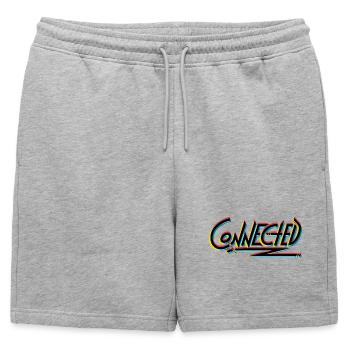 Connected_black_prism - Short de survêtement homme premium - gris chiné - Devant - AI Model Male 178 light (178cm)