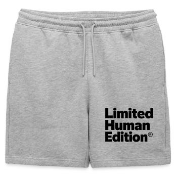 Limited Human Edition® – Limited Edition - Mens' Premium Organic Sweatshorts - heather grey - Front - AI Model Male 178 light (178cm)