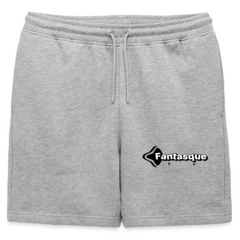 Fantasque Noir et Blanc - Short de survêtement homme premium - gris chiné - Devant - AI Model Male 178 light (178cm)