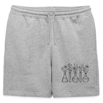 Lab Flowers Chemistry Botany Science Shirt - Mens' Premium Organic Sweatshorts - heather grey - Front - AI Model Male 178 light (178cm)