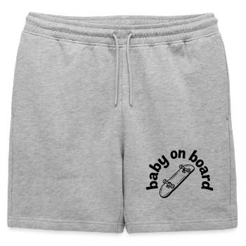 skateboard baby - Mens' Premium Organic Sweatshorts - heather grey - Front - AI Model Male 178 light (178cm)