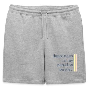 Le bonheur est ma passion - Short de survêtement homme premium - gris chiné - Devant - AI Model Male 178 light (178cm)