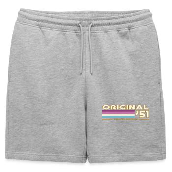 Original 51 Retro Stripes - Short de survêtement homme premium - gris chiné - Devant - AI Model Male 178 light (178cm)
