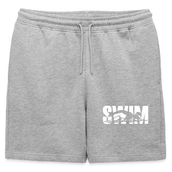 Swimming - Mens' Premium Organic Sweatshorts - heather grey - Front - AI Model Male 178 light (178cm)