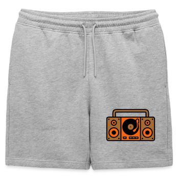 Boombox rétro Ghetto Blaster années 80 - Short de survêtement homme premium - gris chiné - Devant - AI Model Male 178 light (178cm)