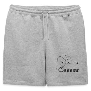 Hasan Mouse Calligraphy - Short de survêtement homme premium - gris chiné - Devant - AI Model Male 178 light (178cm)