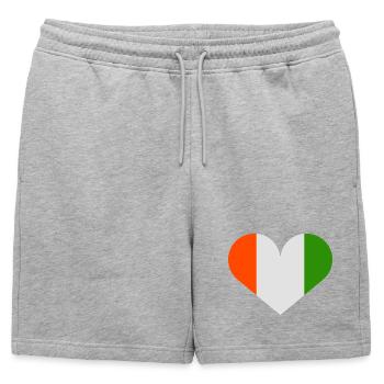 Drapeau irlandais en forme de cœur - Short de survêtement homme premium - gris chiné - Devant - AI Model Male 178 light (178cm)