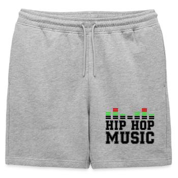 Musique Hip Hop - Short de survêtement homme premium - gris chiné - Devant - AI Model Male 178 light (178cm)