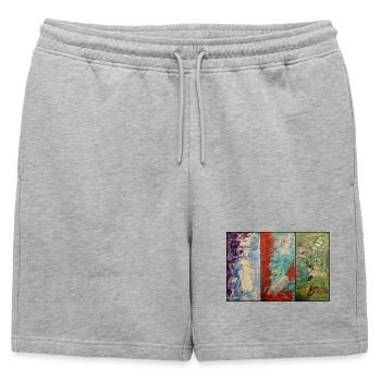 Flux de couleur triptyque - Short de survêtement homme premium - gris chiné - Devant - AI Model Male 178 light (178cm)