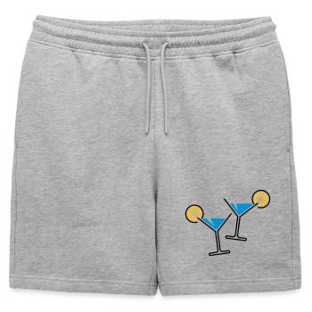 2 cocktail glasses (light blue) - Mens' Premium Organic Sweatshorts - heather grey - Front - AI Model Male 178 light (178cm)