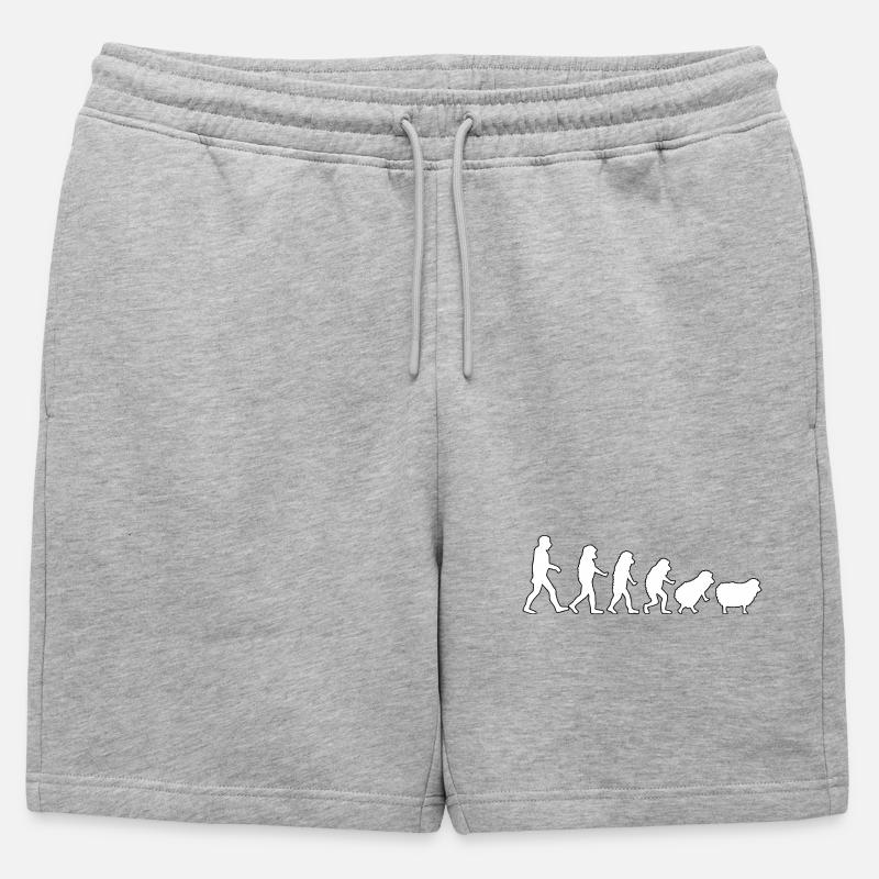 Evolution to Sheep: Herd Mindset - Mens' Premium Organic Sweatshorts - heather grey