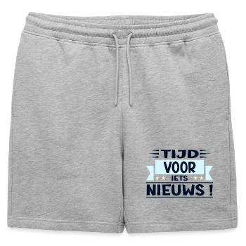Nouveau départ - Short de survêtement homme premium - gris chiné - Devant - AI Model Male 178 light (178cm)