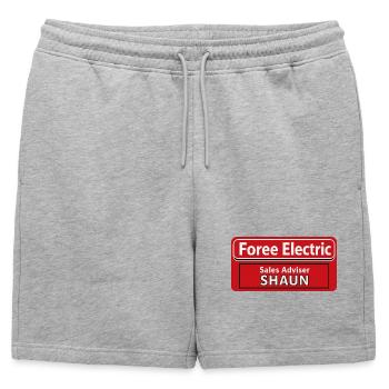 Foree Electric  - Mens' Premium Organic Sweatshorts - heather grey - Front - AI Model Male 178 light (178cm)