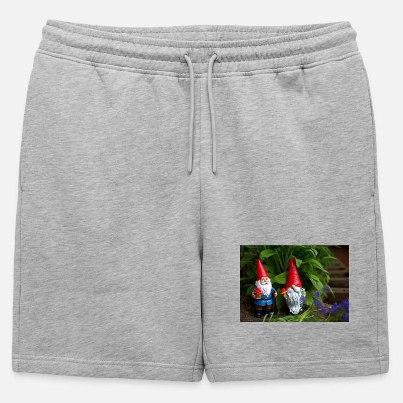 Gartenzwerge im Beet - Männer Premium Organic Sweatshorts - Grau meliert