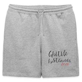 Abitur passed - Mens' Premium Organic Sweatshorts - heather grey - Front - AI Model Male 178 light (178cm)
