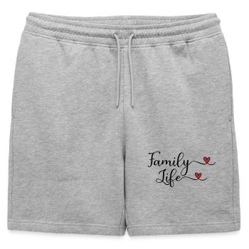 Famille - Short de survêtement homme premium - gris chiné - Devant - AI Model Male 178 light (178cm)