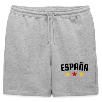 Spain 3 star design - Mens' Premium Organic Sweatshorts - heather grey - Front - AI Model Male 178 light (178cm)