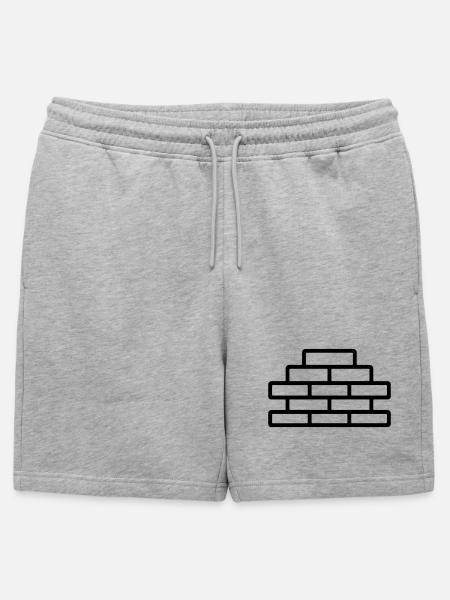 brick - Mens' Premium Organic Sweatshorts - heather grey