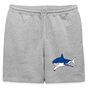 Grand requin blanc cartoon - Short de survêtement homme premium - gris chiné - Devant - AI Model Male 178 light (178cm)