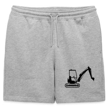 Excavatrice - Short de survêtement homme premium - gris chiné - Devant - AI Model Male 178 light (178cm)