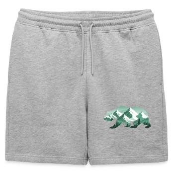 Bear Nature Mountains Forest - Mens' Premium Organic Sweatshorts - heather grey - Front - AI Model Male 178 light (178cm)