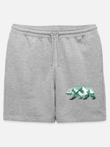 Bear Nature Mountains Forest - Mens' Premium Organic Sweatshorts - heather grey