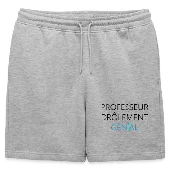 professeur drôlement génial / cadeau professeur - Short de survêtement homme premium - gris chiné - Devant - AI Model Male 178 light (178cm)