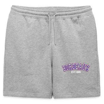 Bordeaux Est. 1996 - Mens' Premium Organic Sweatshorts - heather grey - Front - AI Model Male 178 light (178cm)