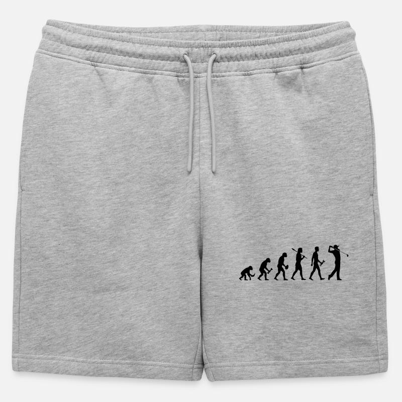 Evolution Golfspieler Golf - Männer Premium Organic Sweatshorts - Grau meliert