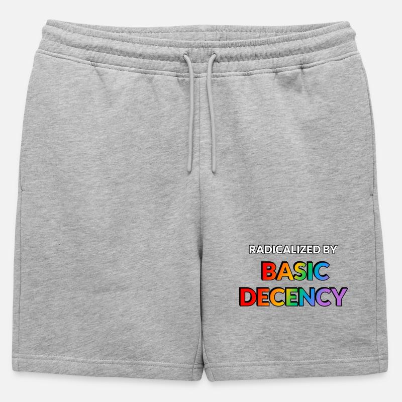 Radicalized By Basic Decency - Mens' Premium Organic Sweatshorts - heather grey