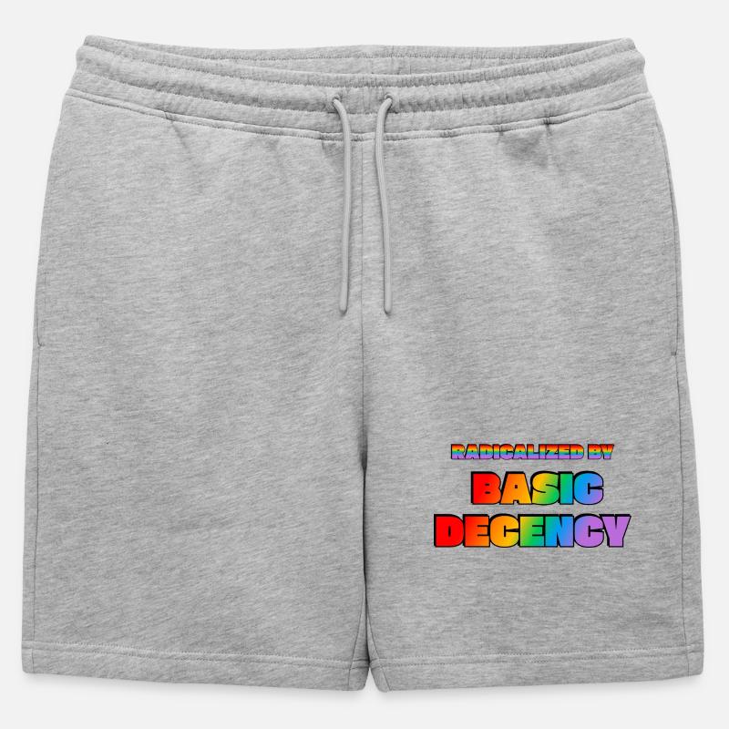 Radicalized by Basic Decency - Mens' Premium Organic Sweatshorts - heather grey