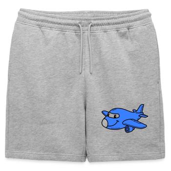 Airplane Kids - Mens' Premium Organic Sweatshorts - heather grey - Front - AI Model Male 178 light (178cm)