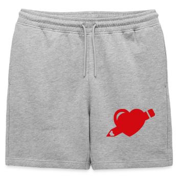 Design Love - Mens' Premium Organic Sweatshorts - heather grey - Front - AI Model Male 178 light (178cm)