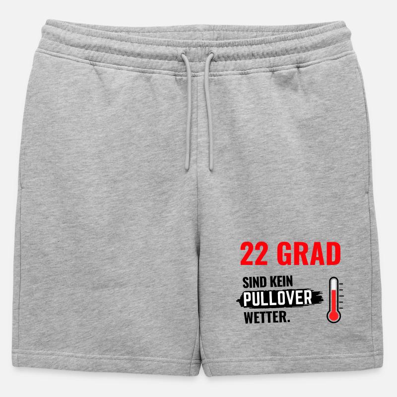 22 Grad Kein Pullover - Männer Premium Organic Sweatshorts - Grau meliert