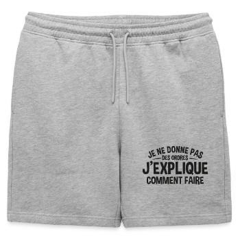 Patron Cadeau humour personnalisé - Short de survêtement homme premium - gris chiné - Devant - AI Model Male 178 light (178cm)