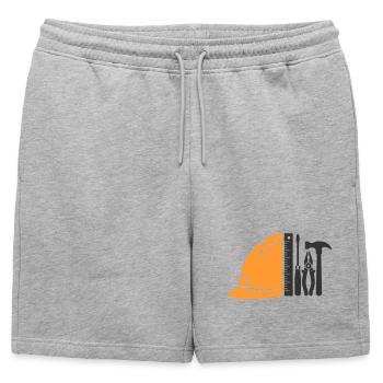 Tool & Construction Helmet – Craftsman Logo - Mens' Premium Organic Sweatshorts - heather grey - Front - AI Model Male 178 light (178cm)