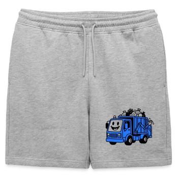 Garbage truck children - Mens' Premium Organic Sweatshorts - heather grey - Front - AI Model Male 178 light (178cm)