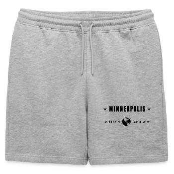 Minneapolis, Minnesota, coordonnées de la planète Terre - Short de survêtement homme premium - gris chiné - Devant - AI Model Male 178 light (178cm)
