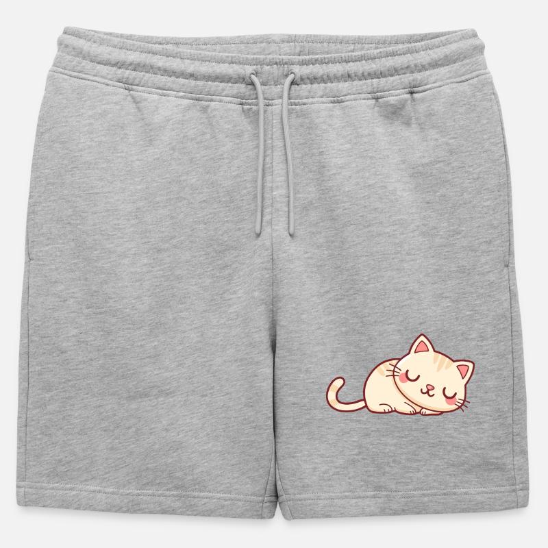 Weichschläfer-Kätzchen - Männer Premium Organic Sweatshorts - Grau meliert